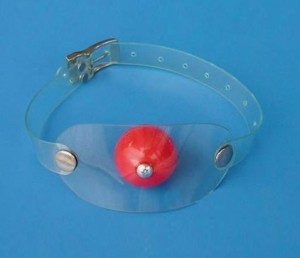 translucent strap mouth gag.