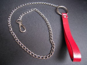 genuine leather metal chain accessory.