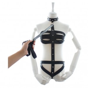 leather body harness, body harness leash, new design bondage gear