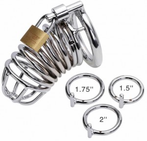 steel male chastity belt.