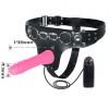 Vibrating strap on dildo.
