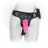 Vibrating strap on dildo.