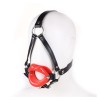 leather mouth gag, bdsm head harness, throat fuck gag