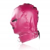 Rose bondage hood, pink bondage mask, sexual rose hood