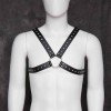 male leather harness, men body harness, male chest harness