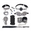 Leopard bondage set, leopard bondage gear, leopard leather costume
