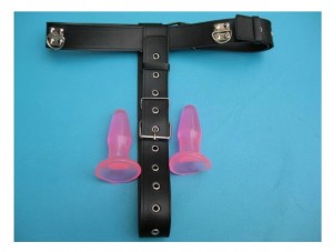chastity belt with anal plug.