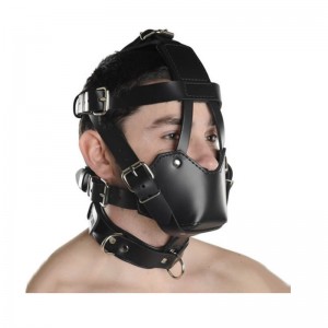 new design bondage hood, leather bondage mask, bdsm bondage muzzle