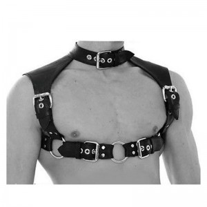 Men's Sexy Leather Neck Collar Male Body Chest Harness Straps Belts Buckle