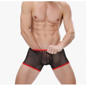 Male Sexy Lingerie Gauze Shorts Sheer See-Through Underwear Dancewear 