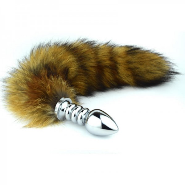 Fox Fur Tail Metal With Anal Plug Spiral Butt Plugs Whole