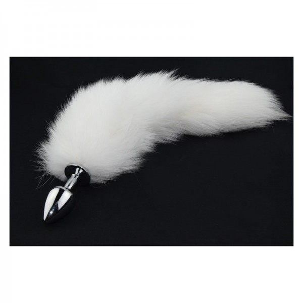 white anal plug tail, fox tail anal plug, anal plug tail