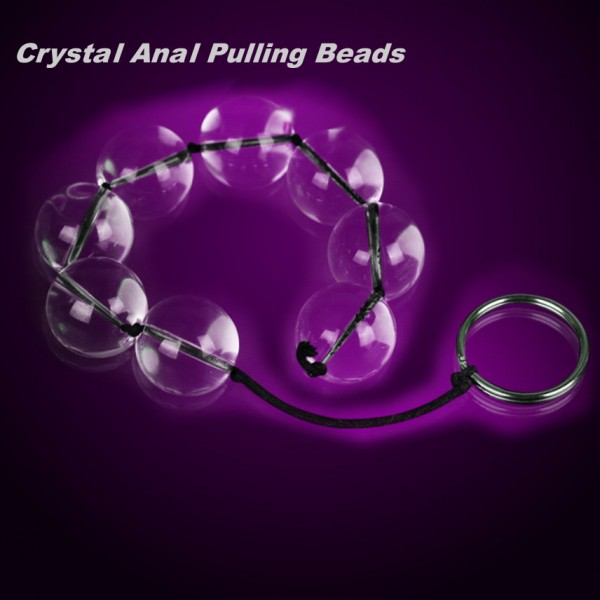 Glass Sex Toy Anal Pulling Beads Crystal Translucent Anus Butt Masturbator
