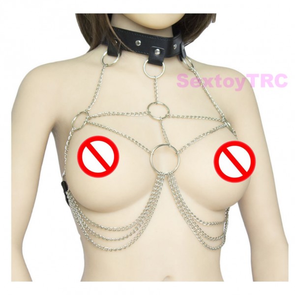 chain body harness, sexy chain harness, female chain costume