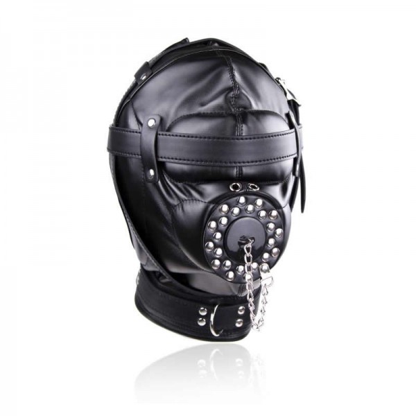 Bondage Gear Hood, Full Cover Muzzle, gimp bondage hood