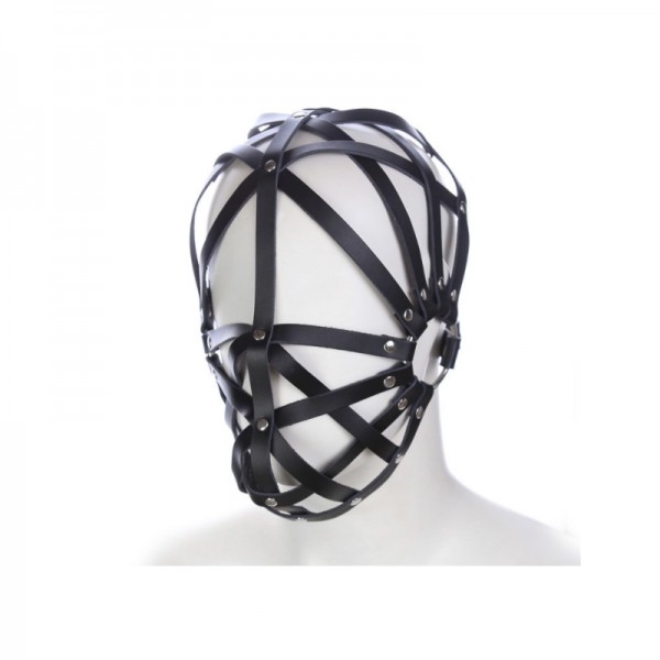 Leather straps hood, new bondage hood, bondage gear hood