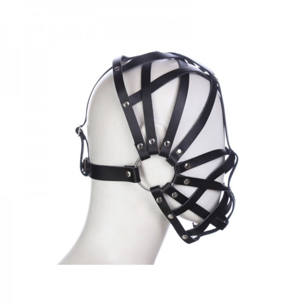 Leather straps hood, new bondage hood, bondage gear hood