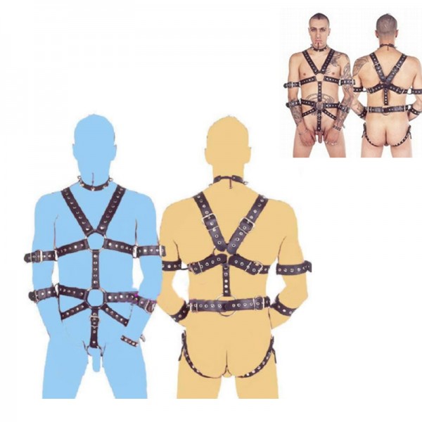 Bondage Male Body Harness Straps Sexy Men's Fancy Dress Leather Bodysu...