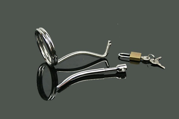 Male Penis Urethral Plugs Cage with Padlock Men Chasity Device Stainless Steel Urethral Sound