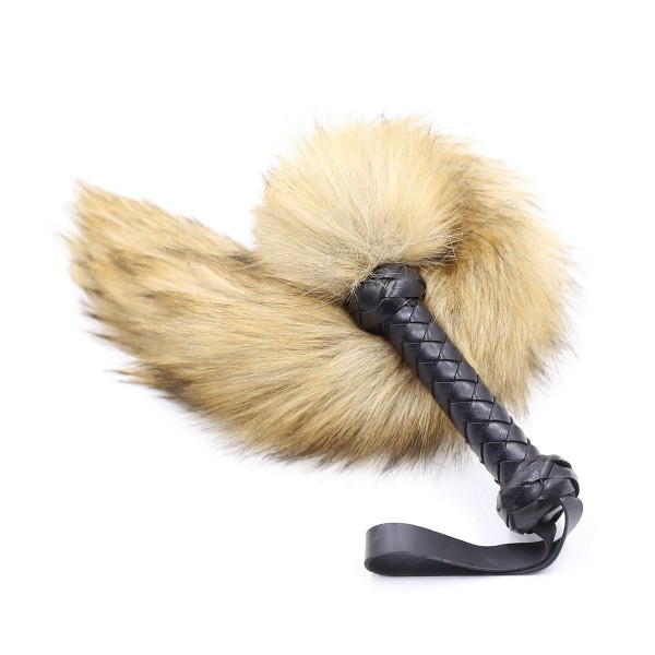 Leather fur whip, sex fur whip, leather fur flogger