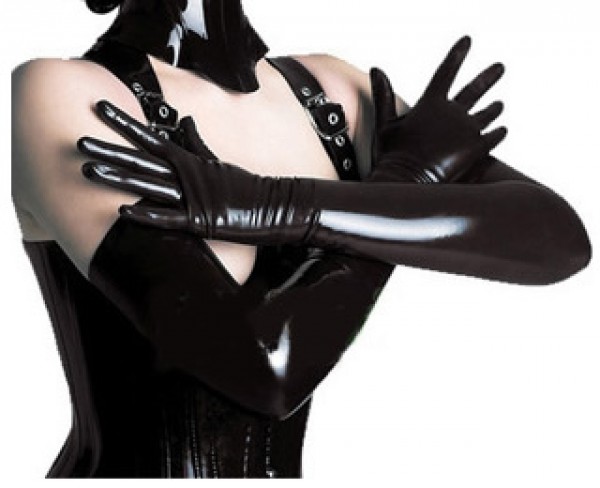 sexy patent leather gloves
