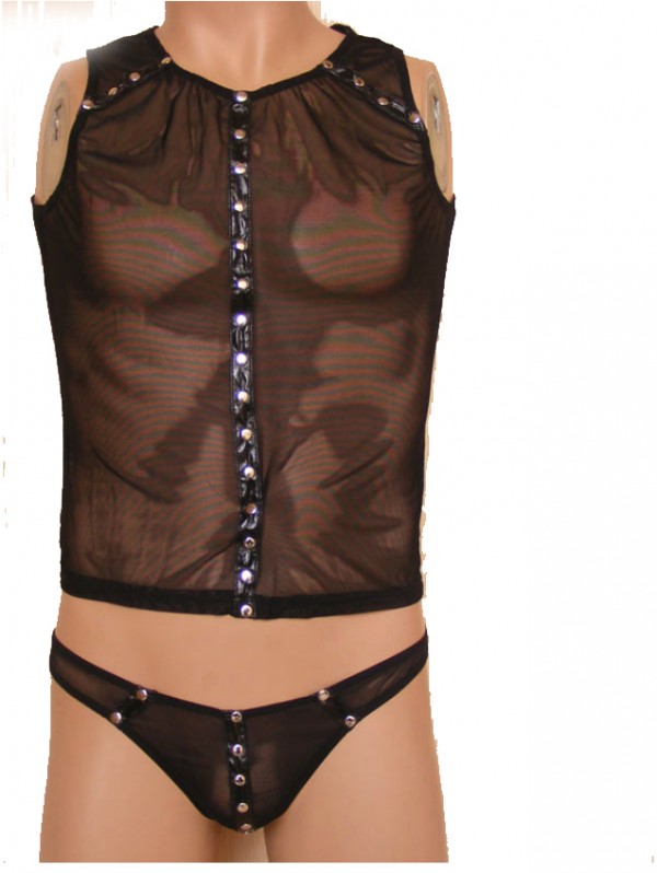 men gauze lingerie, male transparent lingerie, male transparent costume